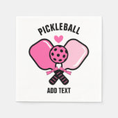 Serviette En Papier Pink Pickleball Paddle with Bow (Devant)