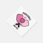 Serviette En Papier Pink Pickleball Paddle with Bow (Coin)