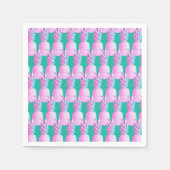 Serviette En Papier Pink Pineapples Caribbean Blue   (Devant)