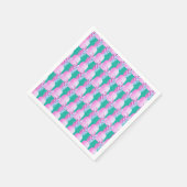 Serviette En Papier Pink Pineapples Caribbean Blue   (Coin)