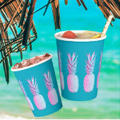 Serviette En Papier Pink Pineapples Caribbean Blue  