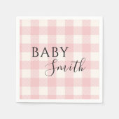 Serviette En Papier Pink plaid Baby Q Baby shower Barbecue BBQ (Devant)