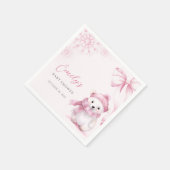 Serviette En Papier Pink Polar Bear Baby Shower Napkins (Coin)