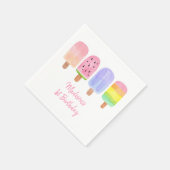 Serviette En Papier Pink Popsicle Anniversaire (Coin)