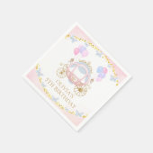 Serviette En Papier Pink Princess Carriage Girl Anniversaire (Coin)