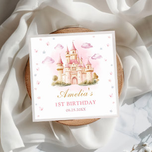 Serviette En Papier Pink Princess Castle Anniversaire de fête Napkin