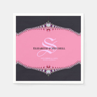 Serviette En Papier Pink Princess Lace Special Day Engagement Wedding