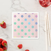 Serviette En Papier Pink Rainbow Pastel Pois fête d'anniversaire (En situation)