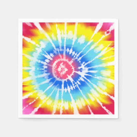 Serviette En Papier Pink Rainbow Tie Dye Spiral Party (Devant)