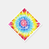 Serviette En Papier Pink Rainbow Tie Dye Spiral Party (Coin)