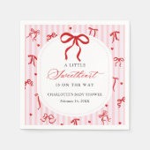 Serviette En Papier Pink Red Coquette Bow Valentine Baby Shower (Devant)
