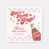 Serviette En Papier Pink Red She's Ready to Pop Baby Shower (Devant)