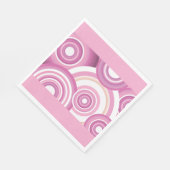 Serviette En Papier Pink Retro Circles Pattern (Coin)