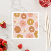 Serviette En Papier Pink Retro Floral 2e anniversaire (En situation)