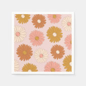 Serviette En Papier Pink Retro Floral 2e anniversaire (Devant)