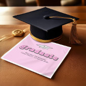 Serviette En Papier Pink Retro Graduation Party Custom Cocktail