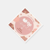 Serviette En Papier Pink Retro Pumpkin 1st Birthday Paper Napkin (Coin)