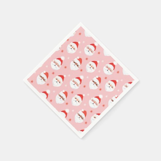 Serviette En Papier Pink Retro Santa Clause Wrapper Papier (Coin)