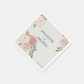 Serviette En Papier Pink Rose Wedding Cocktail (Coin)