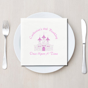 Serviette En Papier Pink Royal Princess Castle Girl Anniversaire