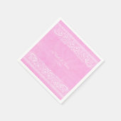 Serviette En Papier Pink Rustique Paisley Country Western Mariage (Coin)