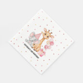 Serviette En Papier Pink Safari Jungle Animal Anniversaire (Coin)