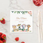 Serviette En Papier Pink Safari Theme Birthday Party (En situation)