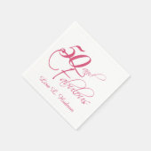 Serviette En Papier Pink Script 50th et Fabulous! Anniversaire (Coin)