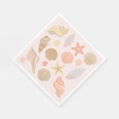 Serviette En Papier Pink Seashells Pattern (Coin)
