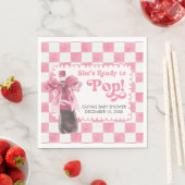 Serviette En Papier Pink She's Ready to Pop Baby Shower (En situation)