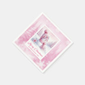 Serviette En Papier Pink Snowman Christmas Scene Napkins Winter Forest (Coin)