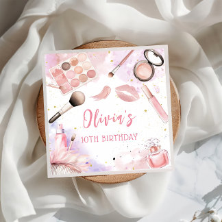 Serviette En Papier Pink Spa Party Glam Girl Maquillage Anniversaire N
