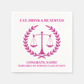 Serviette En Papier Pink Sparkle Aesthétique Law School Graduation Par (Devant)