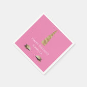 Serviette En Papier Pink Sparkle Gold Glam Unicorne (Coin)