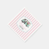Serviette En Papier Pink Stripe Ice Cream Camion Papier d'anniversaire (Coin)