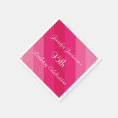 Serviette En Papier Pink Stripe, Nom, 95e Anniversaire Papier de fête (Coin)