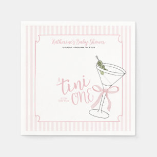Serviette En Papier Pink Stripes A Tini One On On They Way Cocktail