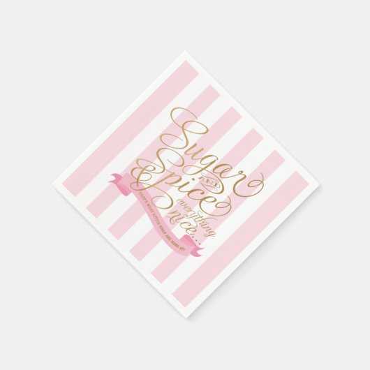 Serviette En Papier Pink Stripes Sucre et épices serviettes (Coin)