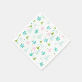 Serviette En Papier Pink Teal Green Trees Modern Christmas  (Coin)