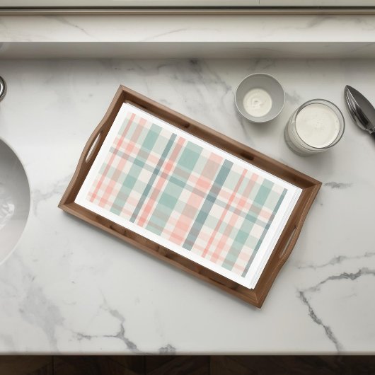 Serviette En Papier Pink Teal Plaid Spring Easter Paper Guest Towels