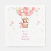 SERVIETTE EN PAPIER PINK TEDDY BEAR BABY SHOWER  (Devant)