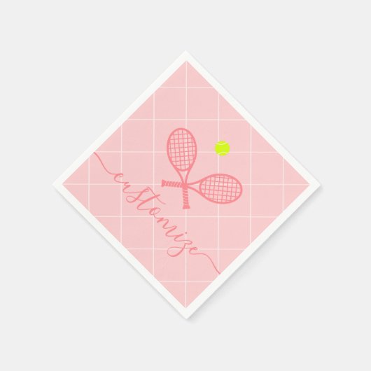 Serviette En Papier Pink Tennis Theme Party Cocktail Banquet (Coin)