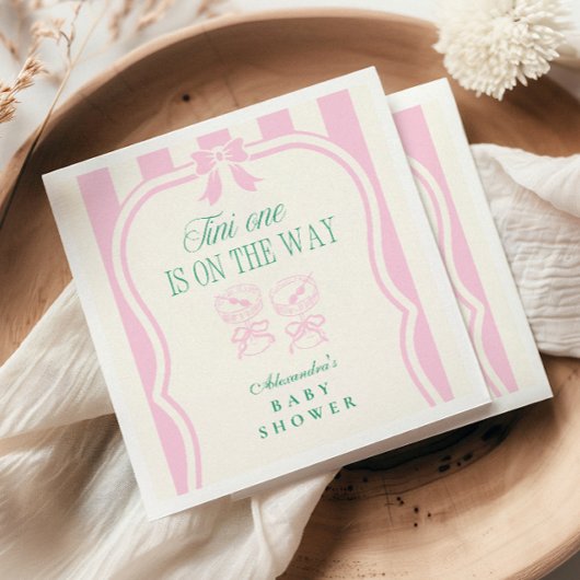 Serviette En Papier Pink Tini Un Est Sur Le Chemin Baby shower