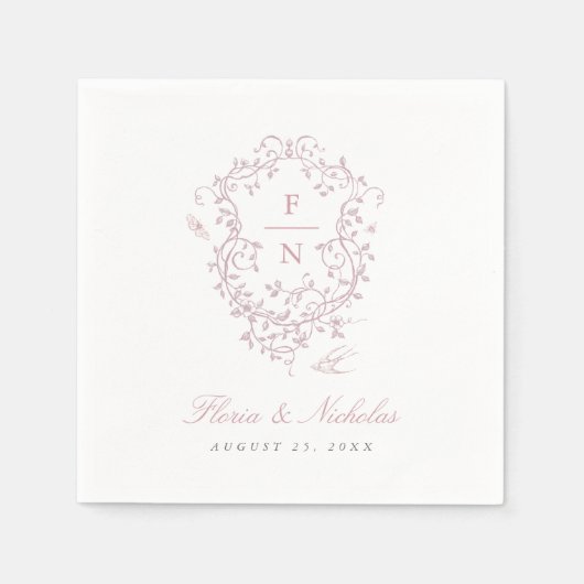 Serviette En Papier Pink Toile Mariage papier serviettes chinoiserie (Devant)