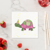 Serviette En Papier Pink Tortoise Party Napkin | Fête d'anniversaire d (En situation)