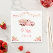 Serviette En Papier Pink Truck Easter Egg Hunt (En situation)