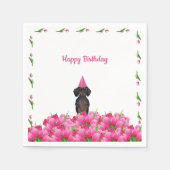 Serviette En Papier Pink Tulip Dachshund Papier serviettes (Devant)