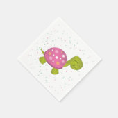 Serviette En Papier Pink Turtle Party Napkin (Coin)