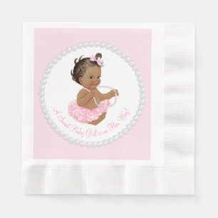 Serviette En Papier Pink Tutu Ethnic Ballerina Pearl Baby shower