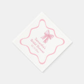 Serviette En Papier Pink Tying Fête des mariées Bow (Coin)